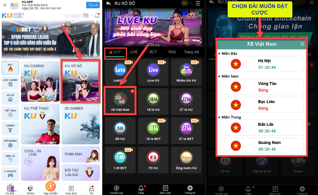 Chọn sảnh xổ số Việt Nam tại Kubet và đặt cược đài phù hợp
